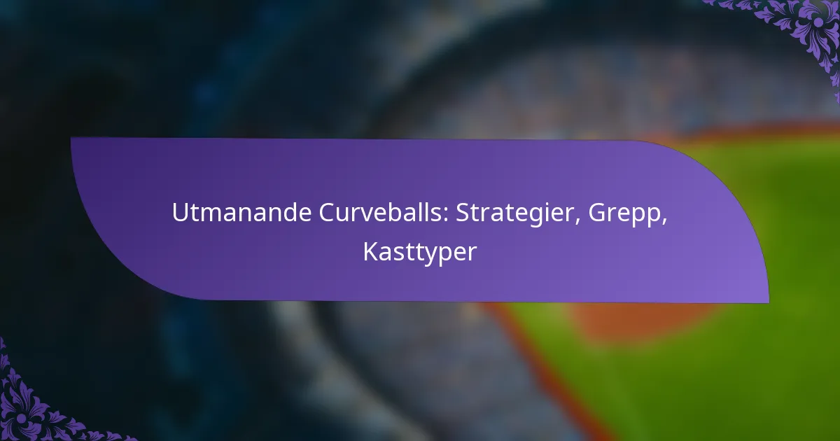 Utmanande Curveballs: Strategier, Grepp, Kasttyper