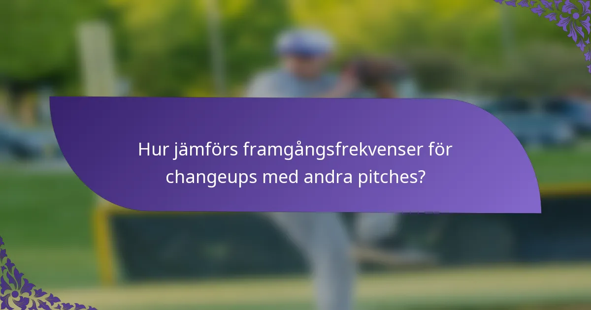Hur jämförs framgångsfrekvenser för changeups med andra pitches?
