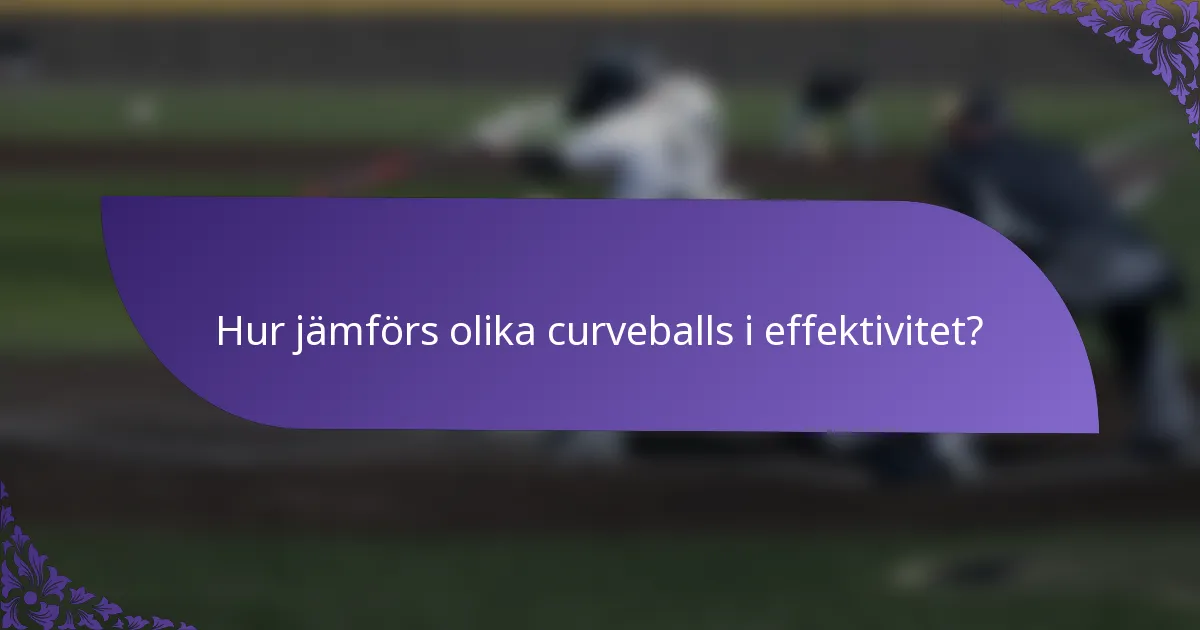 Hur jämförs olika curveballs i effektivitet?