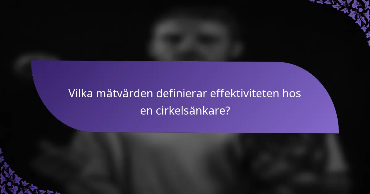 Vilka mätvärden definierar effektiviteten hos en cirkelsänkare?